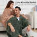 Wearable Blanket Poncho Cape Wrap for Adult, Cozy Sherpa Fleece Pocketed Shawl TV Throw Blankets for Office and Lounge,G