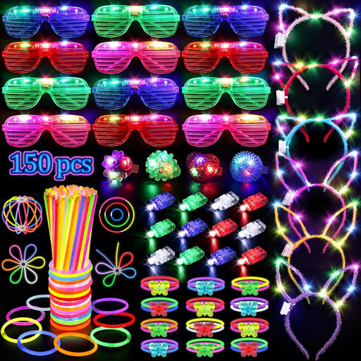 150Pcs Glow in the Dark Party Supplies for Kids and Adults