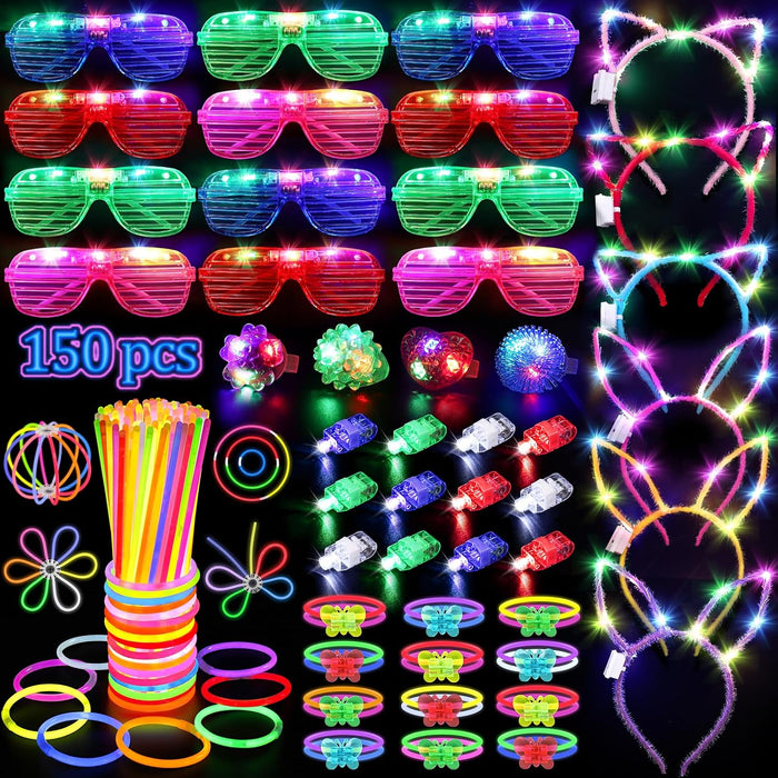 150Pcs Glow in the Dark Party Supplies for Kids and Adults
