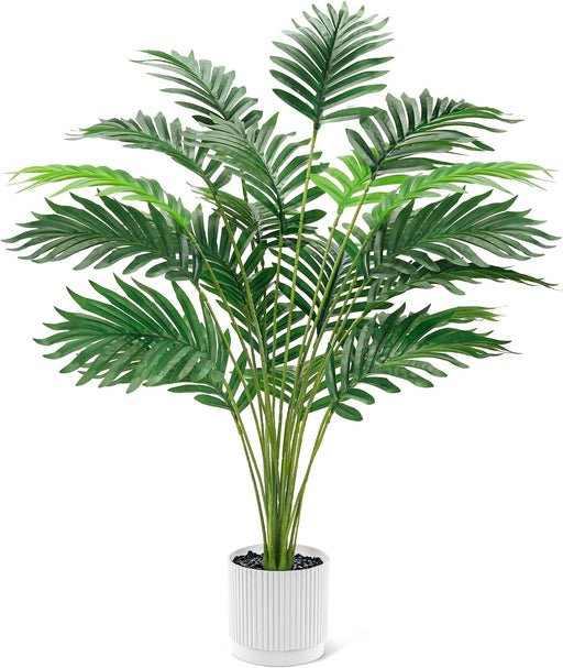 28" Fake Palm Tree, Artificial Plants Indoor in Modern White Pot