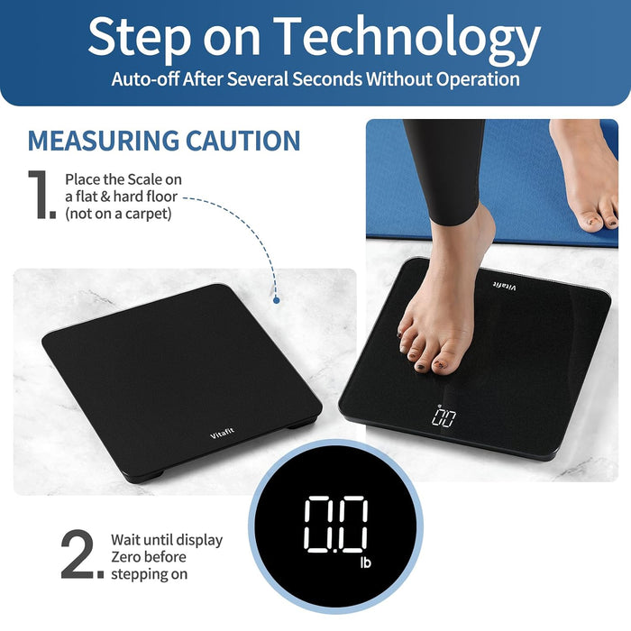 Bathroom Scale for Body Weight Accuracy 0.1lb, Weight Scale 400lb
