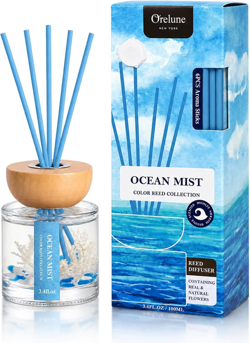 Ocean Mist Diffuser with Sticks, 3.4 fl oz Home Fragrance Long-Lasting