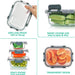 24 Pieces Glass Food Storage Containers Set, Gray