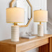 20.75" Small Modern Ceramic Table Lamps Set of 2 for Bedroom, White