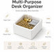 2 Pack White Concrete Desk Organizer Trays for Paper Clips & Supplies