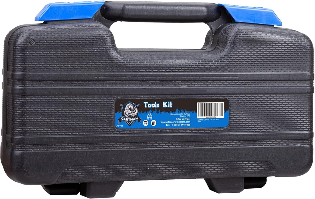 39-Piece Household Tool Set, Blue Hand Kit With Storage Case