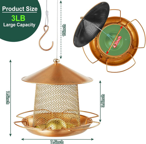 Bird Feeder, Wild Bird Feeders, Metal Lantern-Shaped