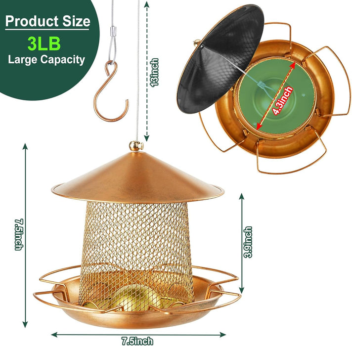 Bird Feeder, Wild Bird Feeders, Metal Lantern-Shaped