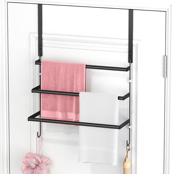 Over The Door Towel Rack, Door Towel Bar, Black