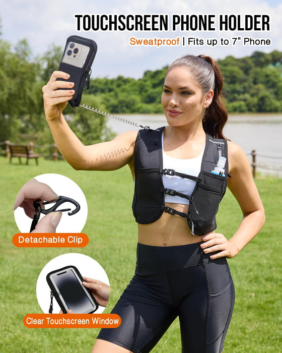 Running Vest for Women Men Hydration Vest with Soft Flask & Phone Holder