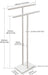 40 Inch Standing Towel Rack Double-T Shape Tall Bath Towel Sheet Holder with Marble Design Base for Bathroom Floor Next 