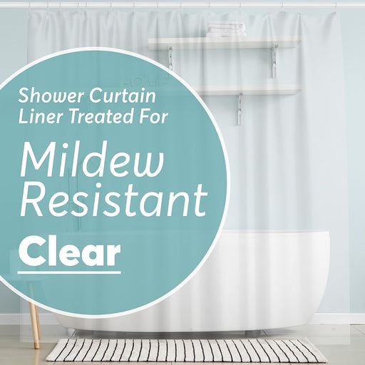 Clear Shower Curtain - 72x72 Odorless Plastic with Magnets, Washable Long Bathroom Curtain - Premium PEVA Waterproof Bath Curtain, Rust-Proof Bathroom Essentials