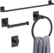 Black Bathroom Accessories Set, 4-Piece Bathroom Hardware Set