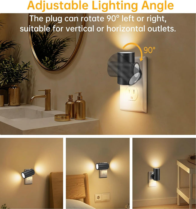 4 Pack LED Night Light Plug in,5-300LM Brightness Adjustable