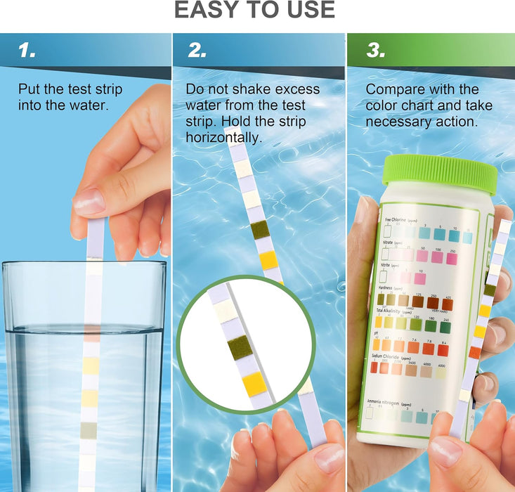 8-in-1 Aquarium Test Kit for Fish Tanks - Quick & Accurate Water Testing Strips for Aquariums & Ponds. Tests pH, Ammonia
