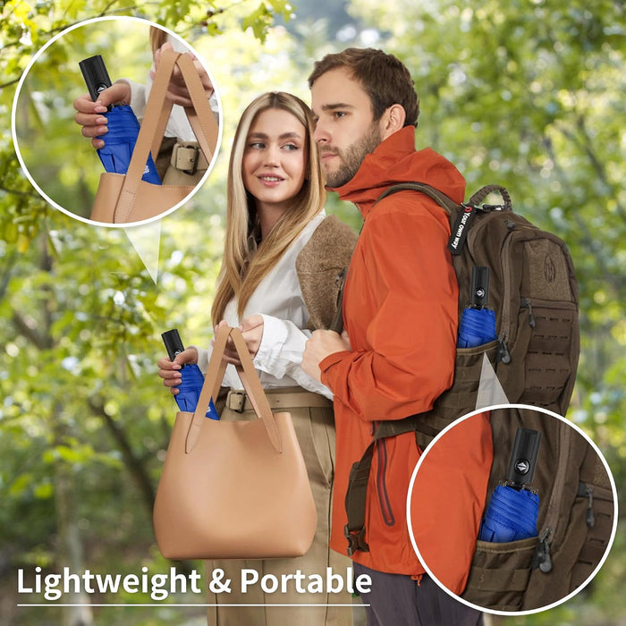 Windproof Travel Umbrella, Automatic Umbrellas for Rain, Portable & Compact Umbrellas for Backpack, Strong UV for Protec