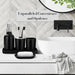 Black Bathroom Accessories Set, 10Pcs Bathroom Accessory Set with Trash Can, Soap Dispenser and Toothbrush Holder, Soap 