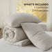 King Comforter Set Prewashed Soft Bedding Set 3Pcs Beige 104"x90"