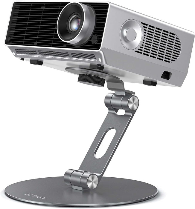 PS01 Projector Foldable Mount Stand, Angle Adjustable Projector Stand with 1/4 inch Mounting Screw