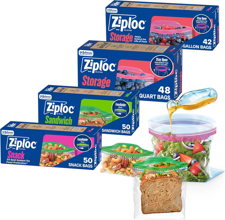 Food Storage & Sandwich Bags Variety Pack, 190 Total Bags