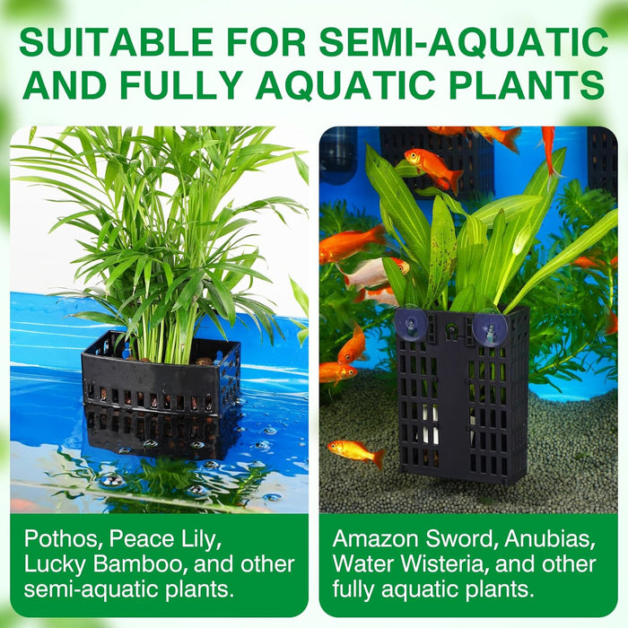 2026 Latest Upgraded Aquarium Plant Holder Adjustable Height with Extendable Hook and Suction Cup for Fish Tank Aquaponic Plant Cultivation and Aquascape Accessories Decorations (2 Pack)
