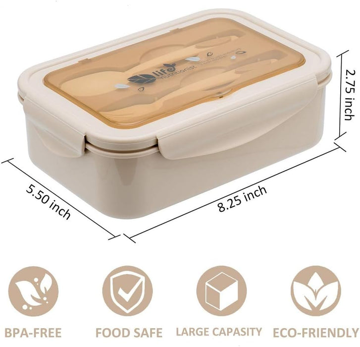 Bento Box for Adults and Kids - 1400ML Portable, Lightweight, Easy to Carry Meal Holder with Spoon & Fork, Durable, Leak
