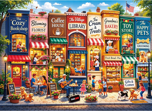 500 Piece Puzzles for Adults, Colorful Small Town Jigsaw Puzzles 500 Pieces
