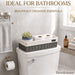 Over the Toilet Tank Wicker Storage Basket, Bathroom and Closet Organizers and Storage Bins with Fabric Liner, Grey, 2 P