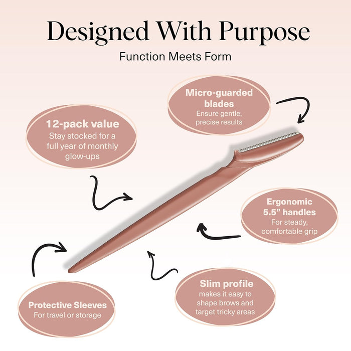 Dermaplane Razor for Women Face – Terracotta, 12 pcs