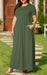 Women Plus Size Maxi Dress Short Sleeve Round Neck Loose Fit A-Line