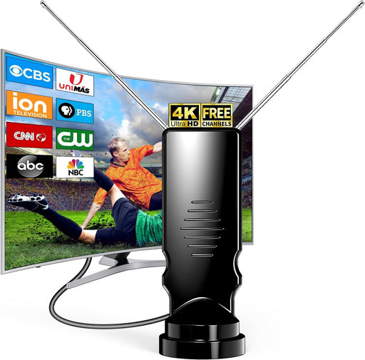 Rabbit Ear TV Antenna Indoor, HDTV Antenna for Smart TV, Digital TV Antenna for Local Channels, Adjustable Rabbit Ears A