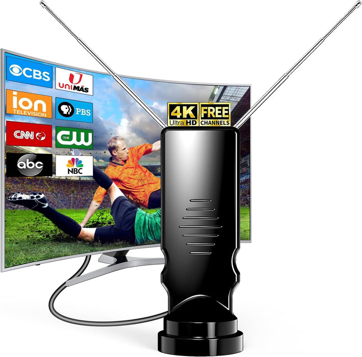 Rabbit Ear TV Antenna Indoor, HDTV Antenna for Smart TV, Digital TV Antenna for Local Channels, Adjustable Rabbit Ears A