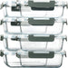8 Pack,30 oz Glass Food Storage Containers with Lids, Gray