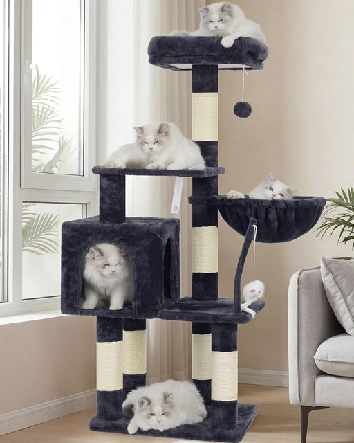 Cat Tree with Toy, 43.3 inch Cat Tower for Indoor Cats HCT004SG