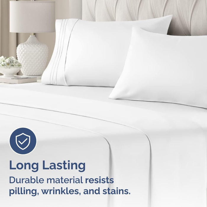 King Pillow Cases Set of 2 - Ultra Soft Cozy Pillowcase Covers - White