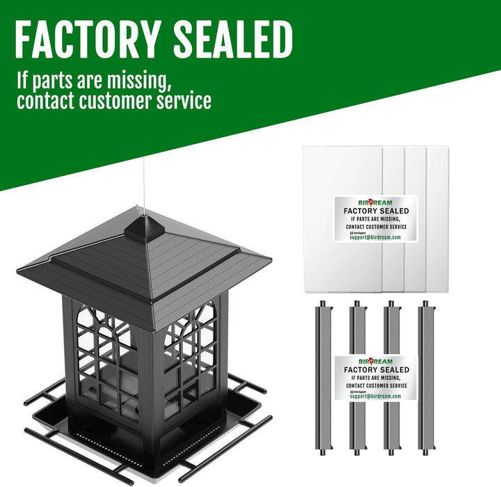 2 Pack Bird Feeders for Outdoor Hanging, Assembly Required, 1-Min Easy Setup, Classic Courtyard Design, Attracting Cardi