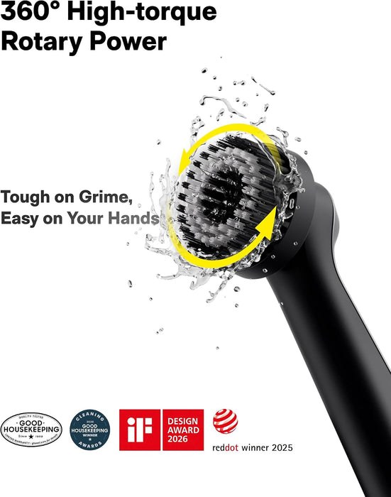 Wand™ Cordless Spin Scrubber, Electric Grout Brush, 12 Brush Heads