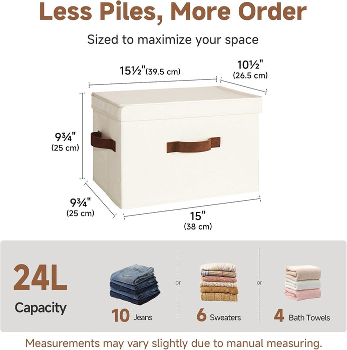 Fabric Storage Bins with Lids, Closet Storage Bins