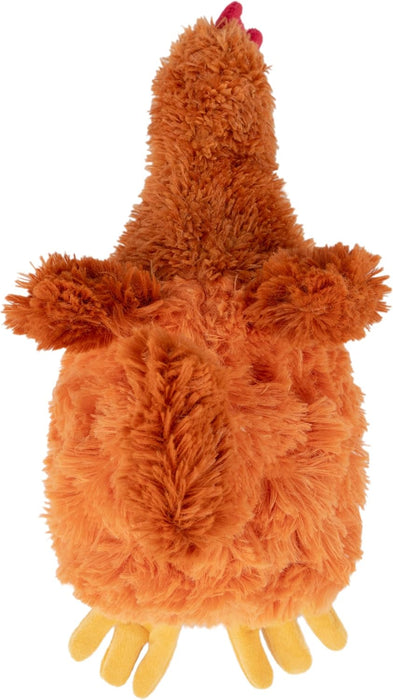 Interactive Squeaky Dog Toy - Crinkle Chicken, Brown