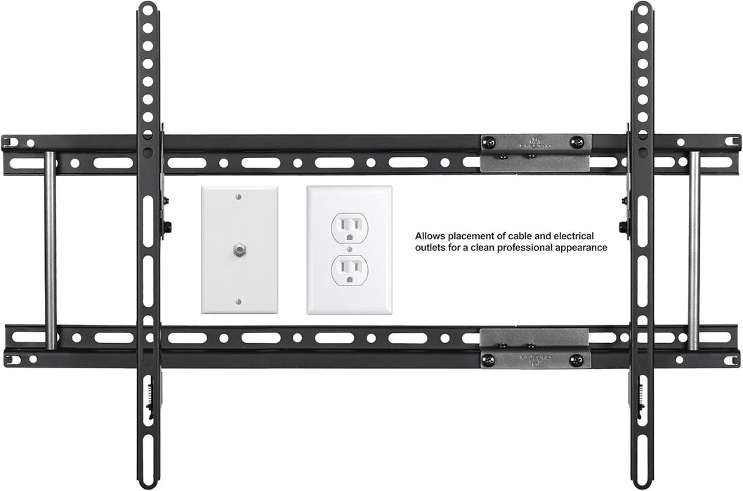 Tilt TV Mount fits 32-86 Inch TVs up to 165lbs Max VESA 600x400mm, with 10ft HDMI Cable, Universal Flat Wall Mount Bracket, fits 16-24" Studs, Ultra Low 1.3" Profile Adjusts to 15 Degree Tilt
