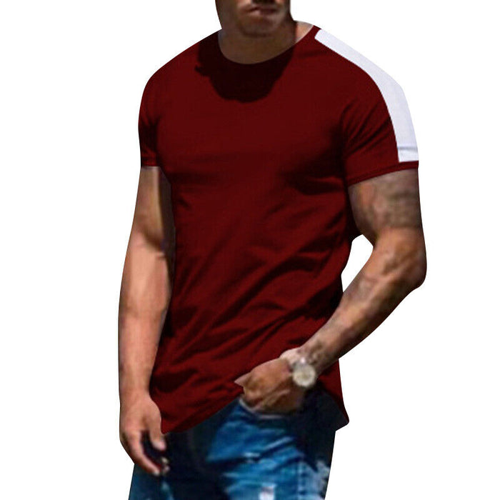 Mens Casual round Curved Hem T-Shirt Men Sport Fashion Short Sleeve T Shirts