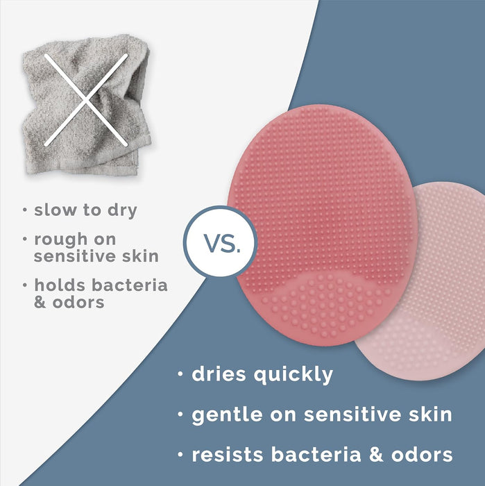 Cradle Cap Brush for Baby, 2 Pack, 2" x 2.5", Pink