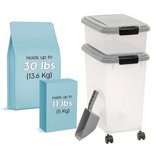 Airtight Rolling Pet Food Storage Container with Scoop