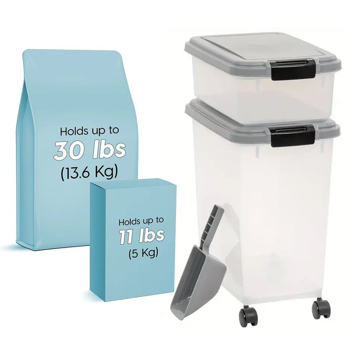 Airtight Rolling Pet Food Storage Container with Scoop