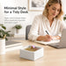 2 Pack White Concrete Desk Organizer Trays for Paper Clips & Supplies