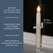 6 Pcs Window Candles with Sensor Dusk to Dawn, Ivory Striped Candlesticks with Suction Cups, Roman Column Christmas Window Candle Battery Operated, Flameless Led Taper Candles for Windows