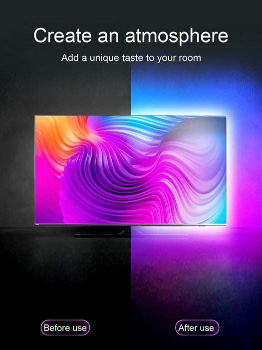 LED Lights for TV, 16.4ft LED Lights for 45-75 Inch TVs, RGB TV Backlight Behind, Music Sync Bluetooth APP & Remote Cont