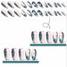 Almond Press Nails - Medium Fake Nails, Nude & Black, Glossy Stick On, Full Cover, 24 PCS/Set