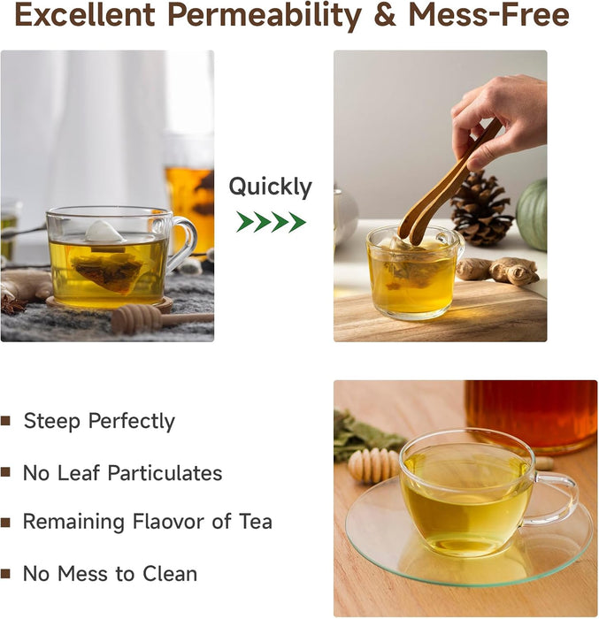 200Pcs Tea Filter Bags, Disposable Tea Filter Bags for Loose Leaf Tea from Safe Natural Materials, Empty Tea Bags Suitable for Loose-Leaf Tea, Coffee, Spices, Herbs (3.54 x 2.75 inch)