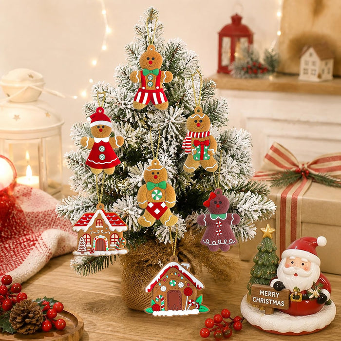 16pcs Gingerbread Man Ornaments for Christmas Tree Decorations